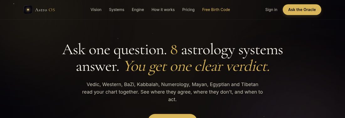 Astro OS website, captured 6 October 2026