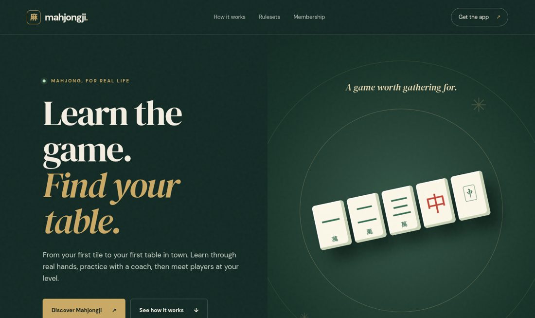 Mahjongji website, captured 6 October 2026